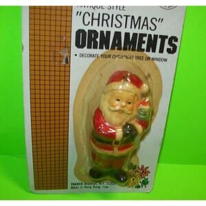 Santa Claus Sealed 1984 Christmas Ornament Made In Hong Kong Travco Series 5555